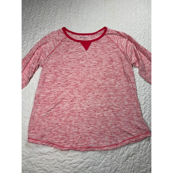 Woman Within Red Long Sleeve Crewneck Soft Tshirt size Medium - Picture 1 of 7